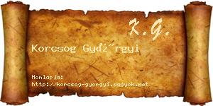Korcsog Györgyi névjegykártya