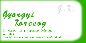 gyorgyi korcsog business card